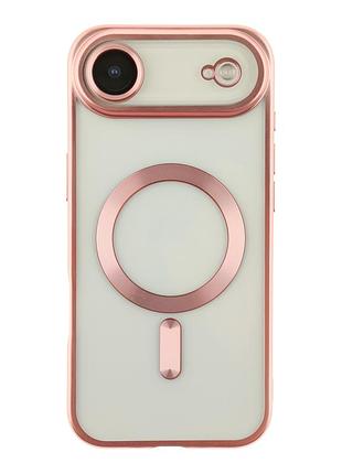 Чехол tpu metallic chrome full camera с magsafe для iphone 17 air защита камеры цвет chrome rose mc-12085