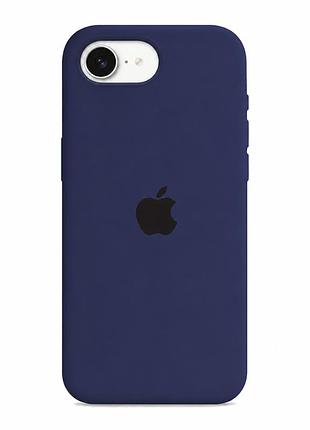 Чехол силиконовый silicone case full size для iphone 16e 17e защита камеры с микрофиброй внутри темно-синий mc-11905