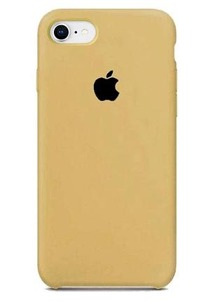 Чохол силіконовий silicone case full size для iphone 7 8 se2 з мікрофіброю всередині захисний золотий mc-11518