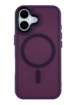 Чохол tpu+pc shadowmat з magsafe для iphone 17 захист камери протиударний темно-пурпурний mc-12204