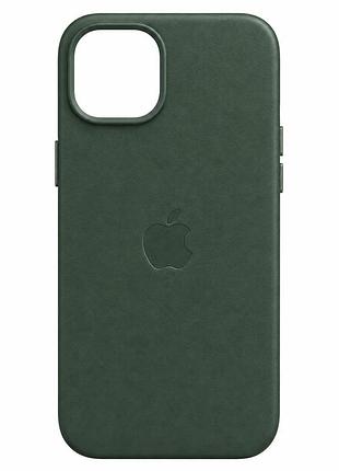 Чохол leather case накладка зі шкірозамінника з мікрофіброю для iphone 14 pro max захист від пошкоджень sequoia green mc-10772