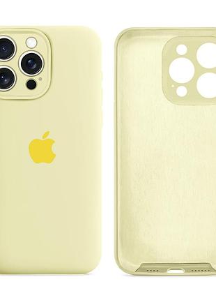 Чехол силиконовый silicone case full size с рамкой для iphone 12 pro max защита от повреждений 60.crem yellow mc-11033