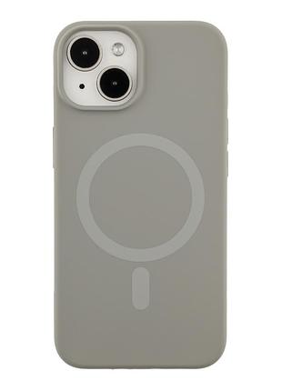 Чохол glow silicone case з magsafe для iphone 14 надійний захист із мікрофіброю titanium grey mc-12308