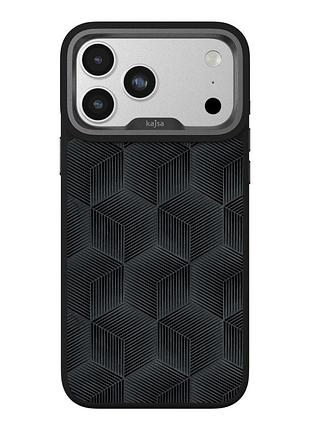 Чехол kajsa splendid collection 3d cube pattern с magsafe для iphone 17 pro max tpu black o-ring mc-12408