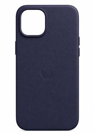 Чехол leather case с magsafe для iphone 15 plus защитный с микрофиброй внутри ink mc-11112
