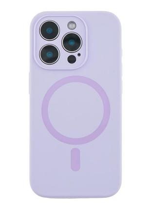 Чехол силиконовый glow silicone case с magsafe для iphone 15 pro max защита камеры light purple mc-11788