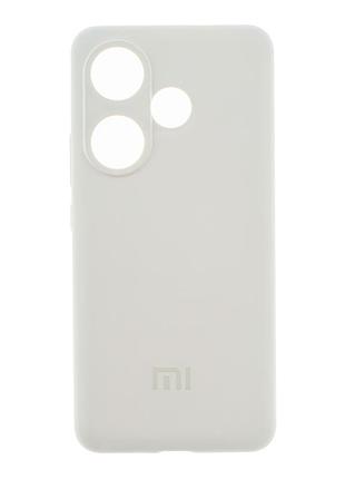 Чохол liquid silicone full camera для xiaomi redmi 13 4g poco m6 4g протиударний з мікрофіброю всередині білий mc-11636