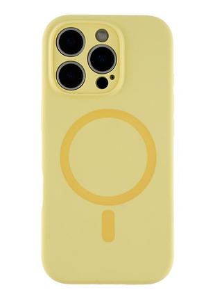 Чехол силиконовый glow silicone case с magsafe для iphone 16 pro max защита камеры желтый mc-11746