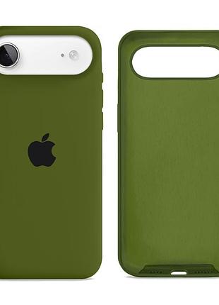 Чехол силиконовый silicone case full size для iphone 17 air защита от ударов с микрофиброй внутри army green. mc-12045