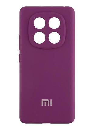 Чехол liquid silicone full camera для xiaomi redmi note 14 pro 4g с микрофиброй внутри защита корпуса цвет 43.grape mc-11920