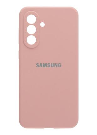 Чехол силиконовый liquid silicone full camera для samsung galaxy a57 5g с микрофиброй внутри розовый песок