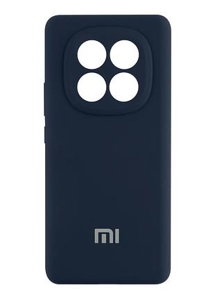 Чехол liquid silicone full camera для xiaomi redmi note 14 pro+ 5g защитный с микрофиброй 08.dark blue mc-11930