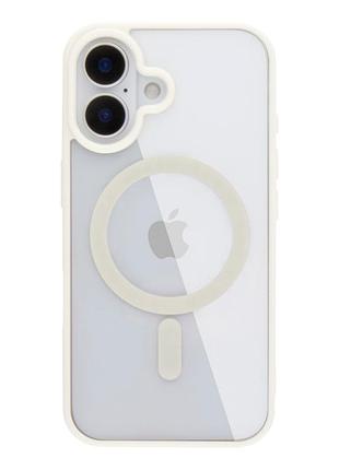 Чохол tpu color з magsafe для iphone 16 прозорий протиударний із захистом корпусу white mc-11795