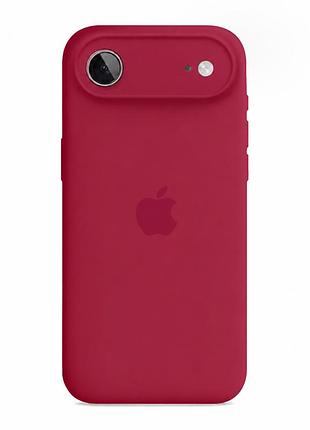 Чохол силіконовий silicone case full size з мікрофіброю для iphone 17 air захист від пошкоджень рожевий red. mc-12115