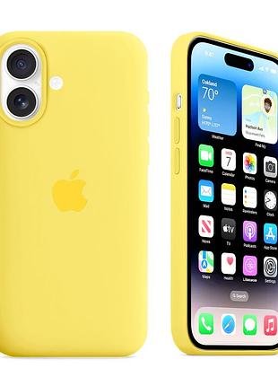 Чохол силіконовий silicone case з magsafe для iphone 17 захист від ударів мікрофібра неоновий жовтий mc-12066