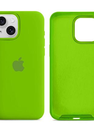 Чехол силиконовый silicone case full size для iphone 14 защита от ударов с микрофиброй внутри 32.green mc-11402