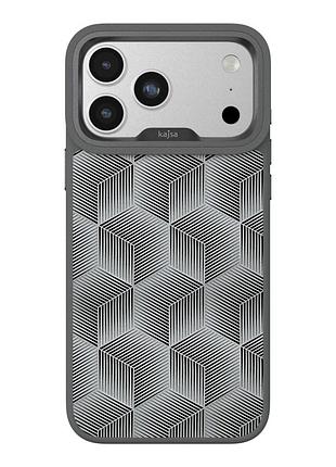 Чехол kajsa splendid collection tpu с magsafe для iphone 17 pro противоударный серый o-ring mc-12407