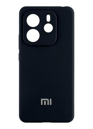 Чехол liquid silicone full camera для xiaomi redmi note 14 5g с микрофиброй защита камеры черный mc-11947