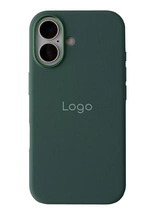 Чехол silicone case metal buttons для iphone 16 с микрофиброй внутри противоударный egg lime mc-11679