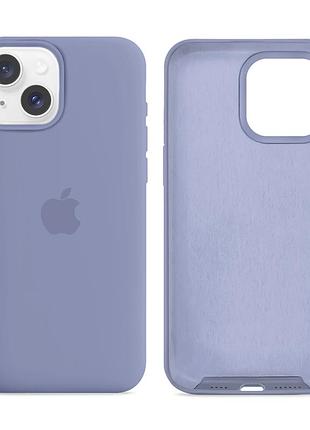 Чехол silicone case full size для iphone 15 plus противоударный с микрофиброй внутри 28.lavender grey mc-11304