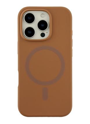 Чехол силиконовый glow silicone case с magsafe для iphone 16 pro max защита от падений new brown mc-12186