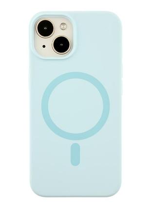 Чехол glow silicone case с magsafe для iphone 14 силиконовый с защитой от падений blue mc-11720