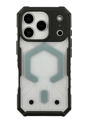 Чехол tpu+pc armorhex magnetic case для iphone 17 pro противоударный прозрачный серый с magsafe mc-12149