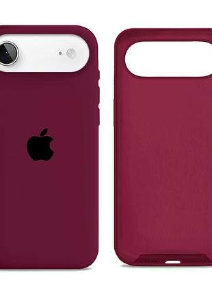Чехол силиконовый silicone case full size для iphone 17 air противоударный с микрофиброй внутри maroon mc-12036
