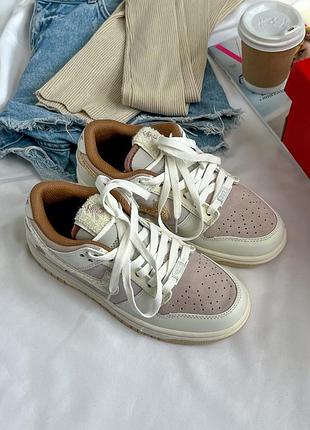 Бежеві кросівки унісекс nike sb dunk low teddy beige х данк 38
