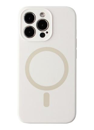 Чохол glow silicone case з magsafe для iphone 13 pro max захист камери м'який силікон білий mc-12435