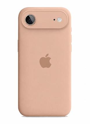 Чехол силиконовый silicone case full size с микрофиброй для iphone 17 air защита от повреждений pink sand mc-12125