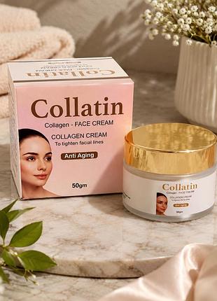 Крем для обличчя з колагеном collatin collagen face cream anti-aging, 50 г