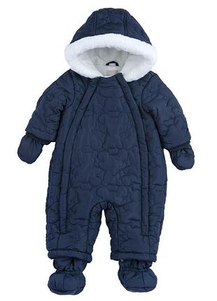 Стёганый комбинезон chicco quilted jumpsuit blue синий размер 74