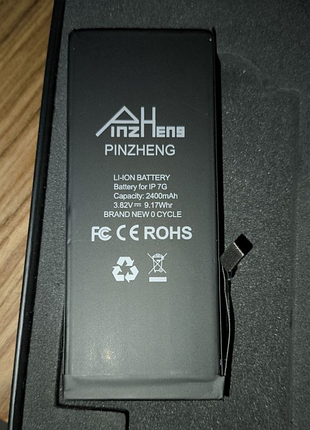 Акумулятор pinzheng підвищеної ємності (2400 ма·год, 3.82v, 9.17whr) для apple iphone 7 (маркування ip 7g)