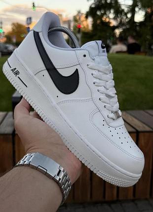 Мужские кожаные кроссовки nike air force, демисезонные молодежные кеды найк аир форс / вьетнам 43