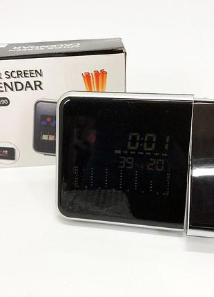 Часы метеостанция ds-8190 2573 с проектором времени + календарь sd-407 с термометром top shop ua_
