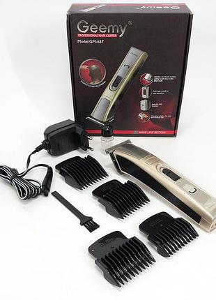Машинка для стрижки мужская gemei gm-657, многофункциональная аккумуляторная машинка lg-938 для стрижки top