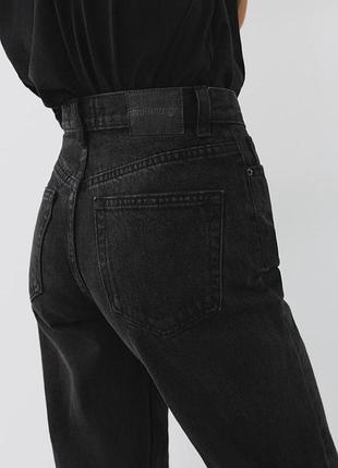 Джинси pull and bear mom high чорні моми