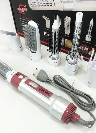 Стайлер для волосся gemei gm-4836 7 в 1, фен електричний з насадками, портативний фен mr-810 для сушіння top shop ua_