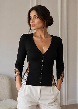 Редкий винтажный трикотажный кардиган karen millen beaded drape knit