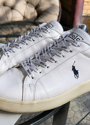 Чоловічі шкіряні кеди polo ralph lauren білі eu 43 us 10 укр 42-42,5