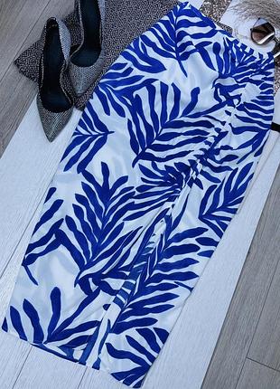 Літня спідниця h&m m l спідниця з розрізом на нозі міді спідниця в абстрактний принт