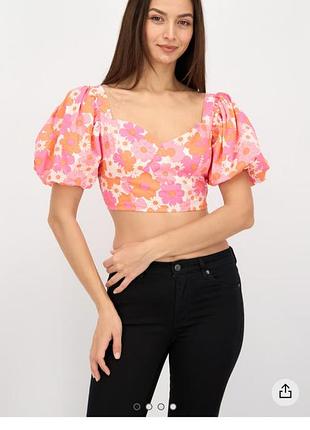 Блузка топ кроп collective the label petite 100%coton новый