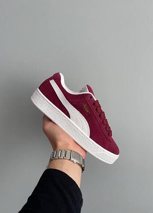 Кросівки puma suede xl bordeaux white