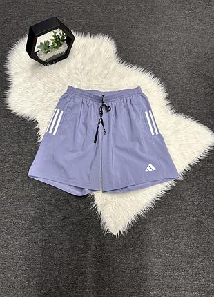 Спортивні бігові шорти adidas own the run climacool colorblock у ніжному лавандовому (бузковому) кольорі.