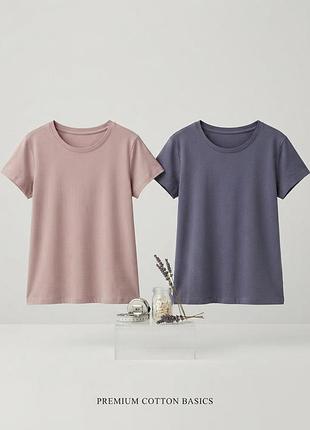 Набор 2 шт - футболка нм h&amp;m 116 см 6 лет для девочки детская однотонная хлопковая