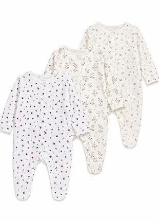 Хлопковые человечки primark 0-1мес, 56см