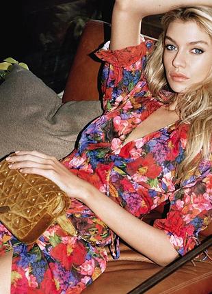 The kooples шелковое платье сукня на запах цветочный принт 100% шелк