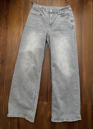 Сірі жіночі джинси широкого крою (wide-leg)