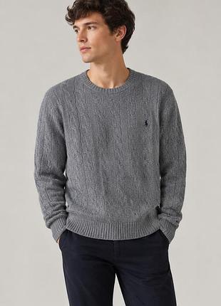 Polo ralph lauren винтажный шёлковый свитер, косы